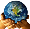 międzynarodowy dzień ziemi kula ziemska w dłoniach logo